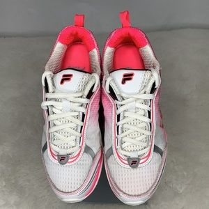 Fila Pink White Running Shoes Size 6.5.  With memory foam